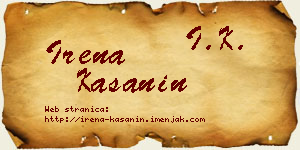 Irena Kašanin vizit kartica